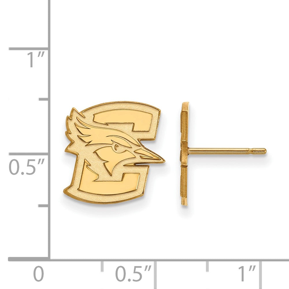 Gold Plated Sterling Silver Logoart Creighton University Bluejay Small Post Earrings