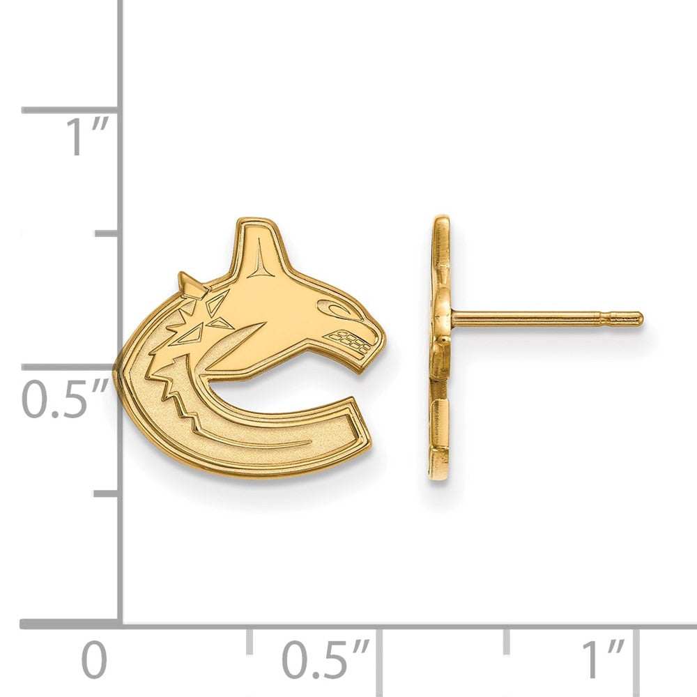 14K Yellow Gold Nhl Logoart Vancouver Canucks Small Post Earrings