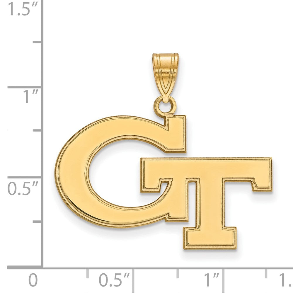14K Yellow Gold Logoart Georgia Institute Of Technology G T Large Pendant