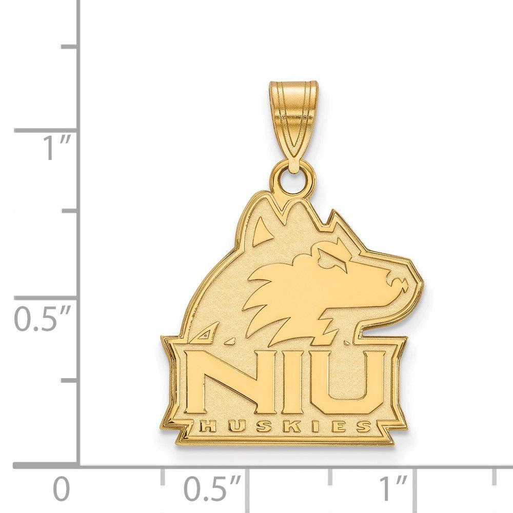 14K Yellow Gold Logoart Northern Illinois University N I U Huskies Large Pendant