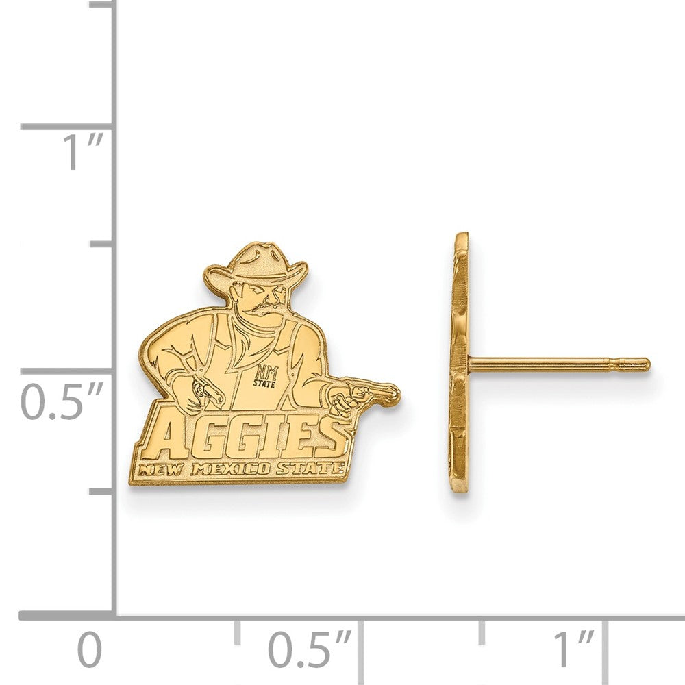 14K Yellow Gold Logoart New Mexico State University Aggies Small Post Earrings
