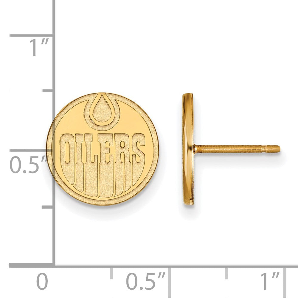 10K Yellow Gold Nhl Logoart Edmonton Oilers Small Post Earrings