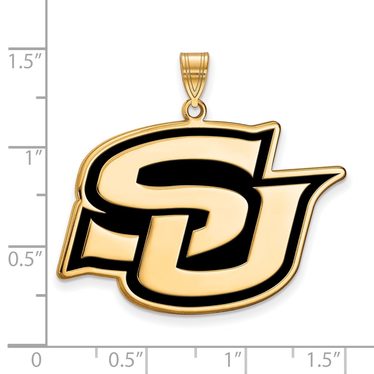 Gold Plated Sterling Silver Logoart Southern University Jaguars Extra Large Enameled Pendant