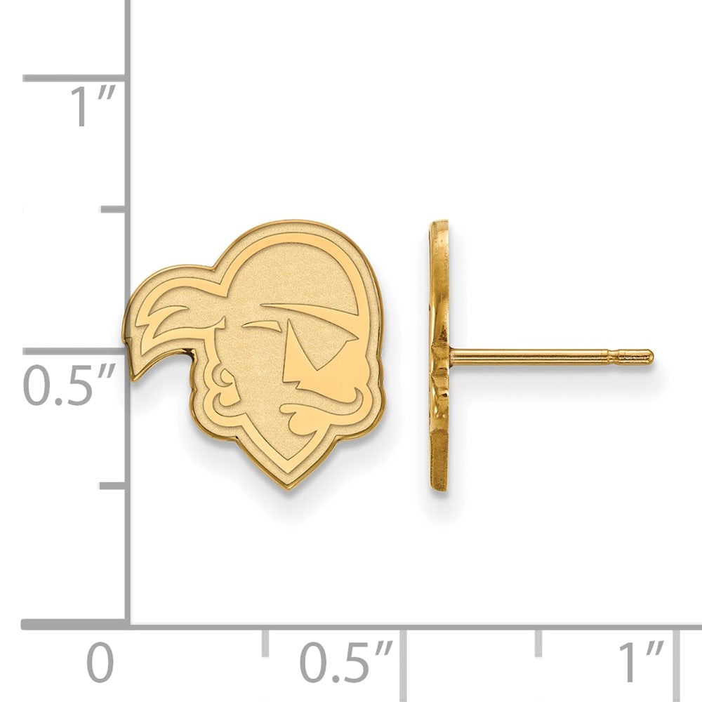 10K Yellow Gold Logoart Seton Hall University Pirate Small Post Earrings