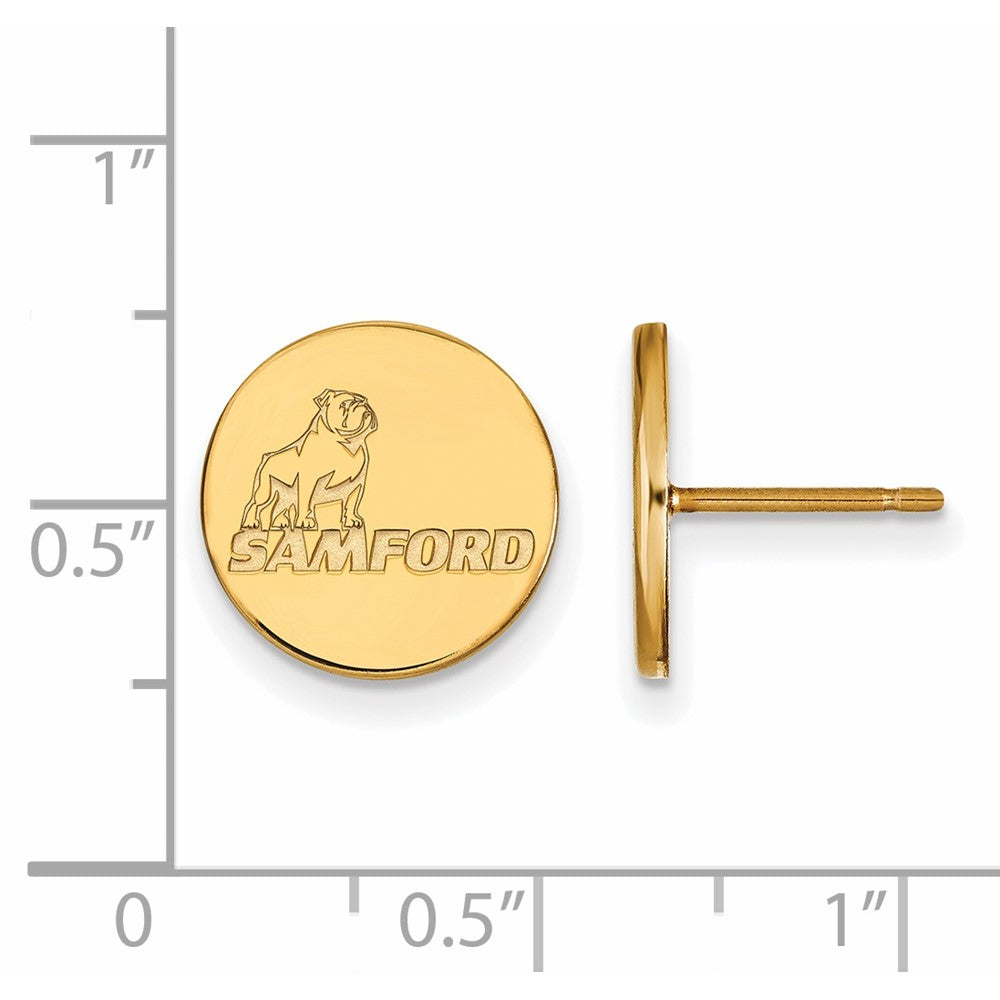 10K Yellow Gold Logoart Samford University Small Post Earrings