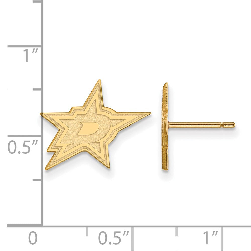 10K Yellow Gold Nhl Logoart Dallas Stars Small Post Earrings