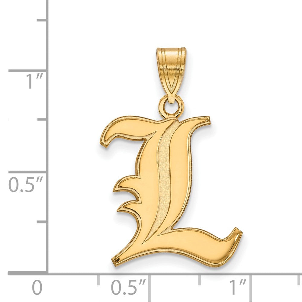 10K Yellow Gold Logoart University Of Louisville Letter L Large Pendant