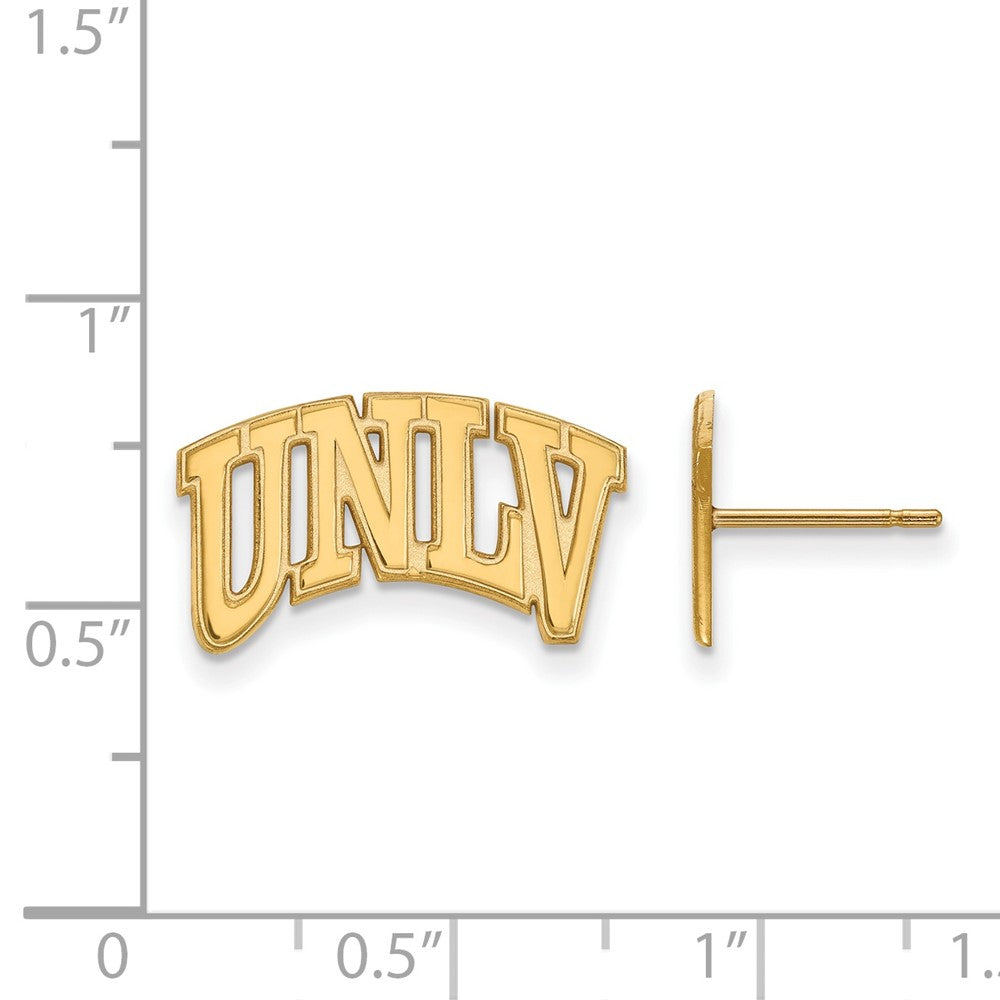14K Yellow Gold Logoart University Of Nevada Las Vegas U N L V Small Post Earrings