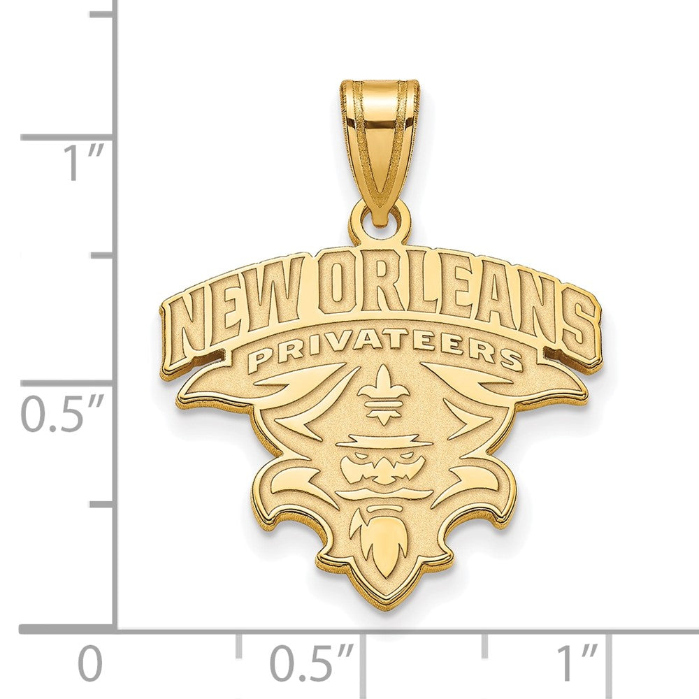 Gold Plated Sterling Silver Logoart University Of New Orleans U N O Extra Large Pendant