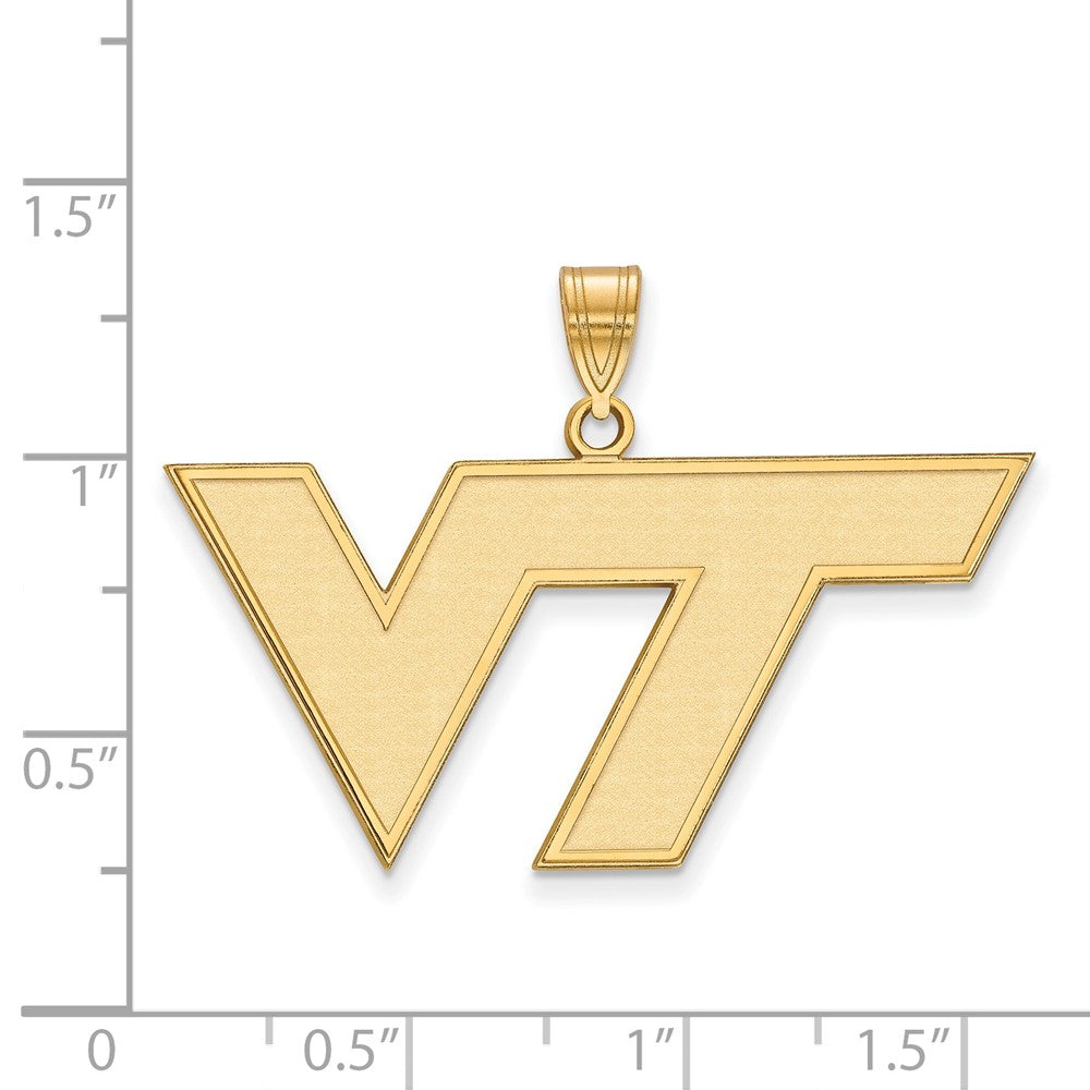 10K Yellow Gold Logoart Virginia Tech V T Large Pendant