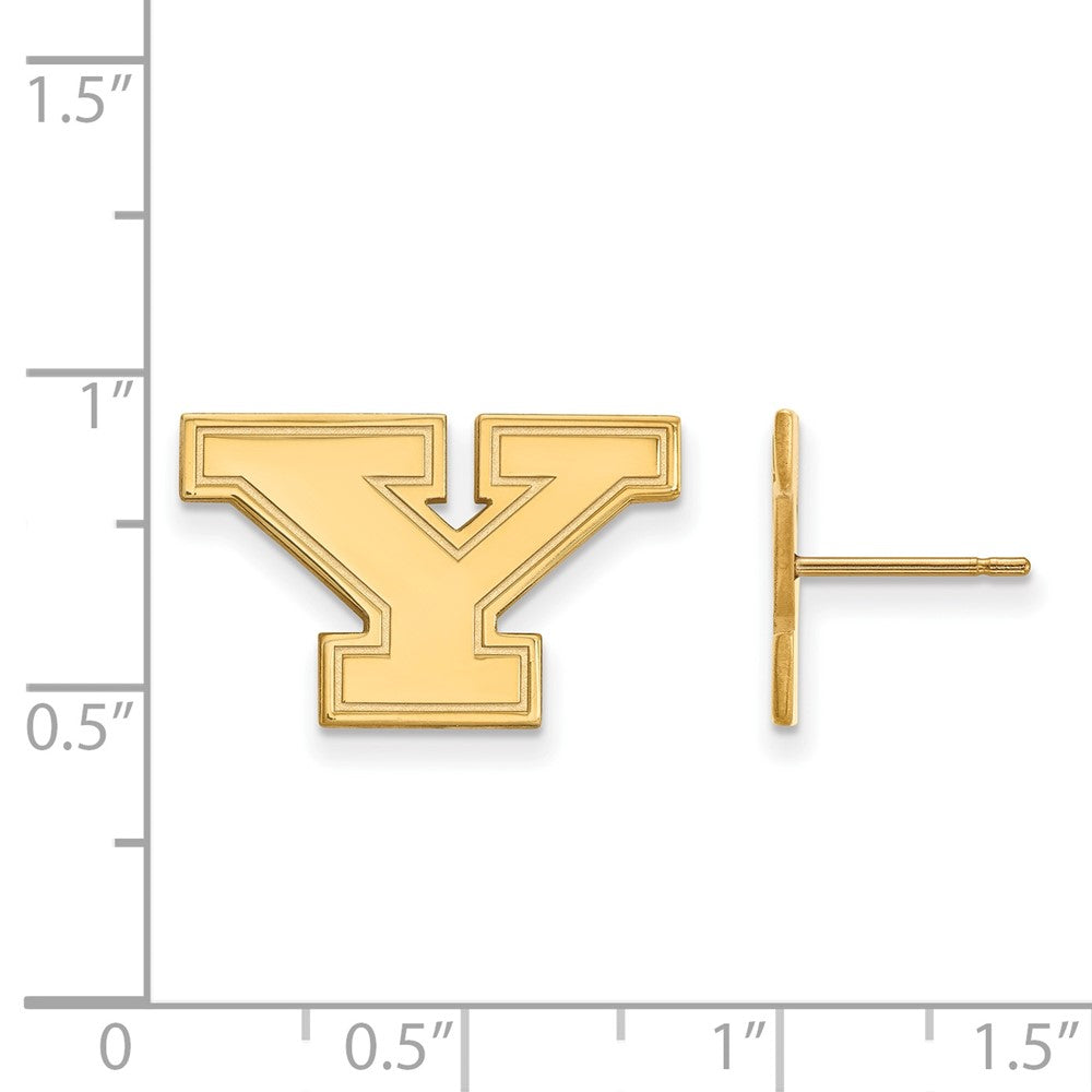 14K Yellow Gold Logoart Youngstown State University Letter Y Small Post Earrings