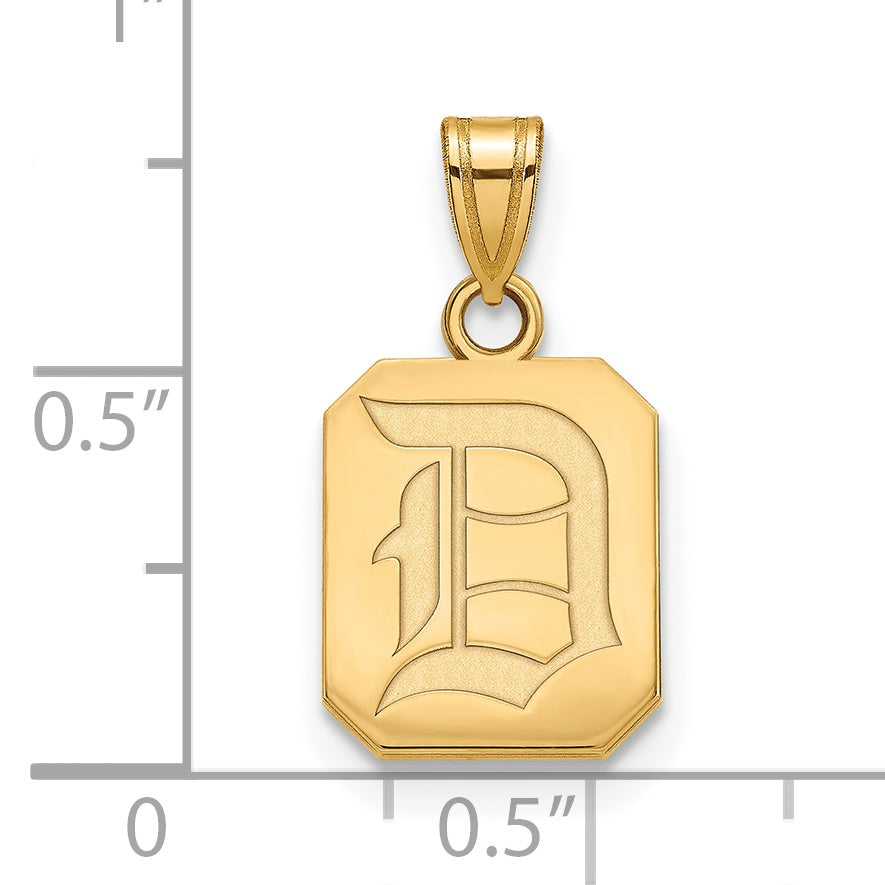 Gold Plated Sterling Silver Logoart Duquesne University Letter D Small Pendant