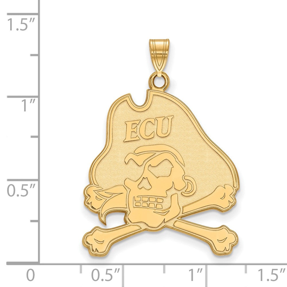 14K Yellow Gold Logoart East Carolina University Pirate Extra Large Pendant