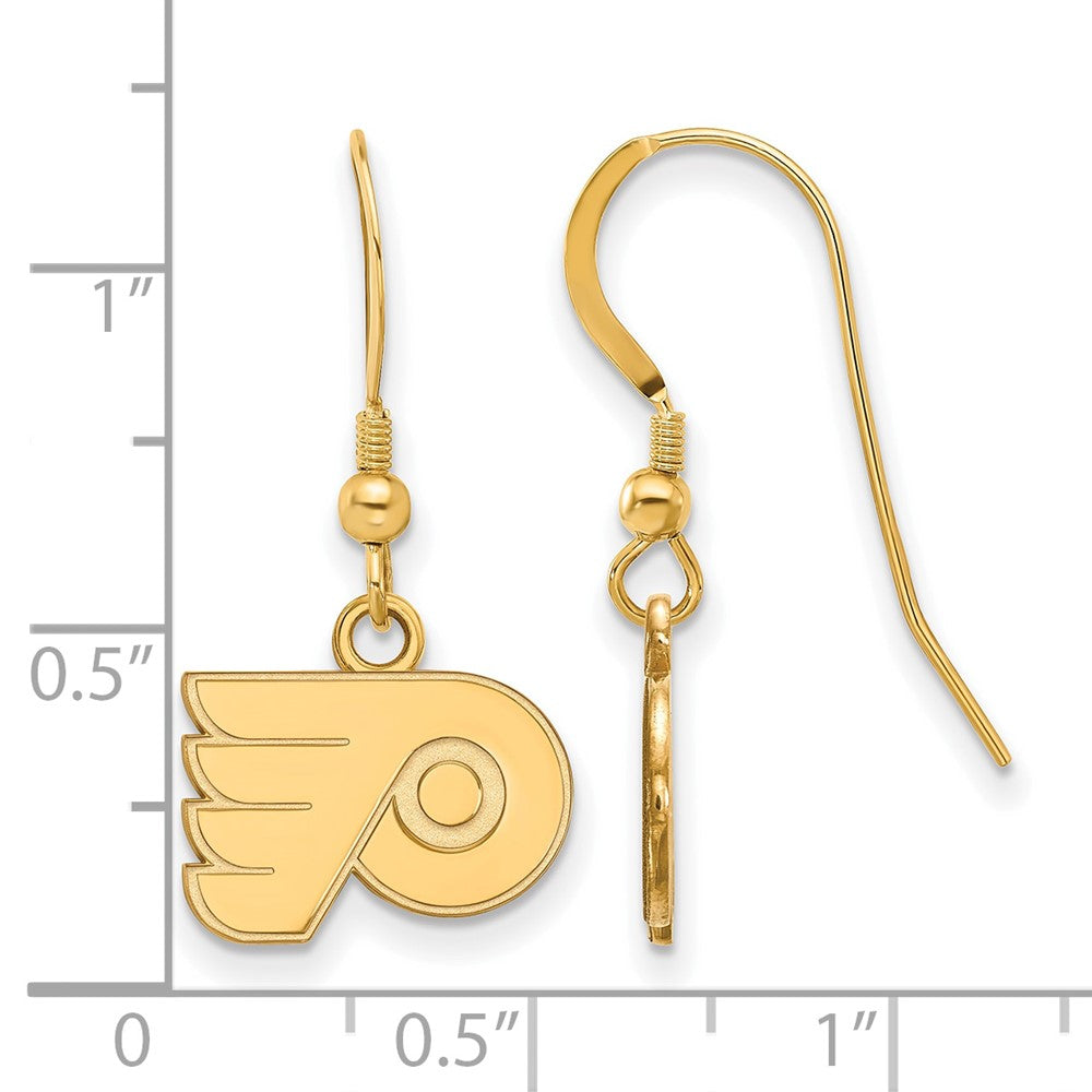 Gold Plated Sterling Silver Nhl Logoart Philadelphia Flyers Extra Small Dangle Earrings