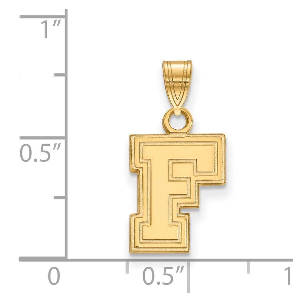 14K Yellow Gold Logoart Fordham University Letter F Small Pendant