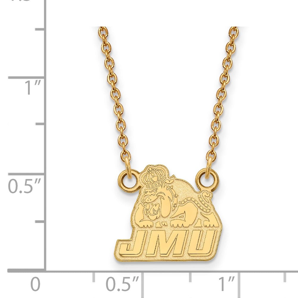 10K Yellow Gold Logoart James Madison University Small Pendant 18 Inch Necklace