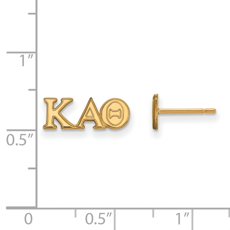 Gold Plated Sterling Silver Logoart Kappa Alpha Theta Sorority Greek Letters Extra Small Post Earrings