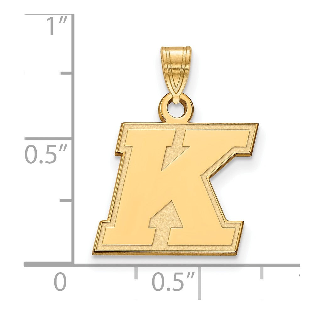 14K Yellow Gold Logoart Kent State University Letter K Small Pendant