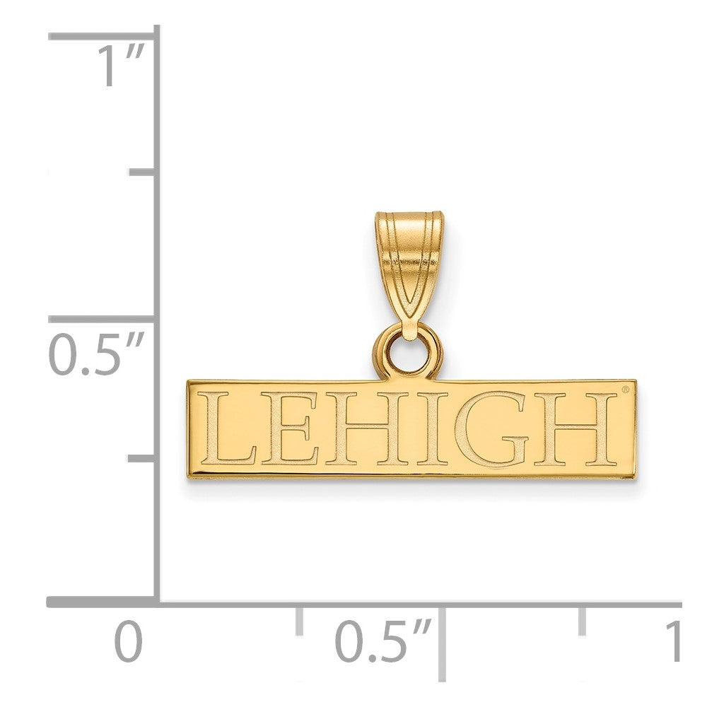 14K Yellow Gold Logoart Lehigh University Small Bar Pendant