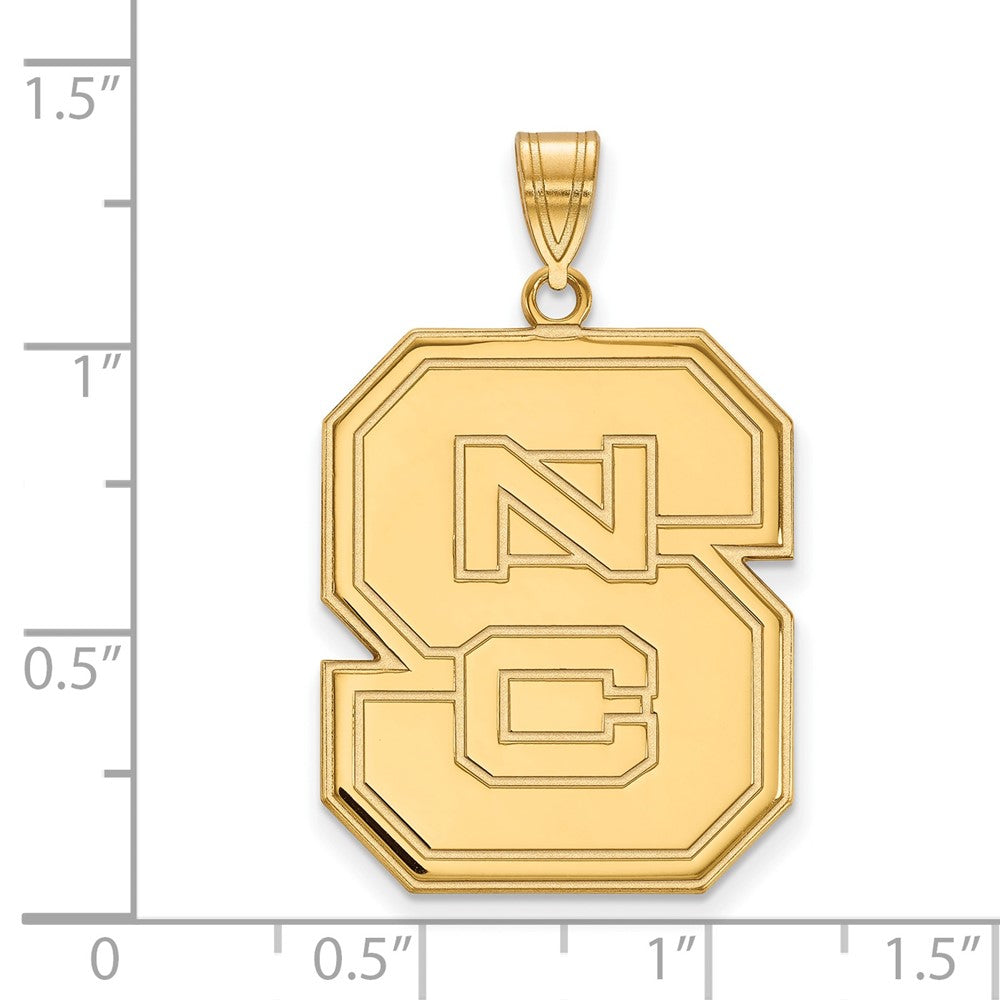 10K Yellow Gold Logoart North Carolina State University N C S Extra Large Pendant