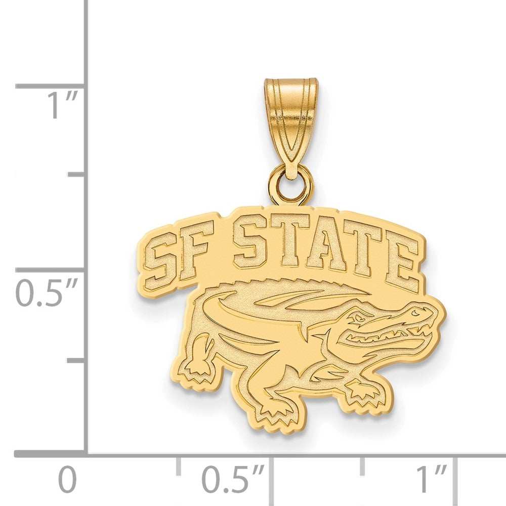 Gold Plated Sterling Silver Logoart San Francisco State University Medium Pendant