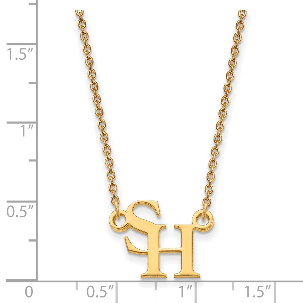 Gold Plated Sterling Silver Logoart Sam Houston State University Small Pendant 18 Inch Necklace