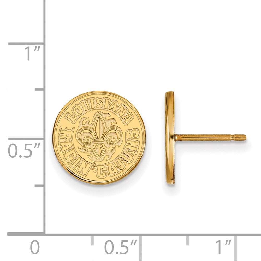 Gold Plated Sterling Silver Logoart University Of Louisiana At Lafayette Small Post Earrings