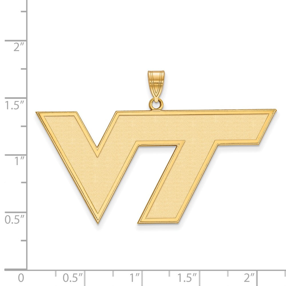 14K Yellow Gold Logoart Virginia Tech V T Extra Large Pendant