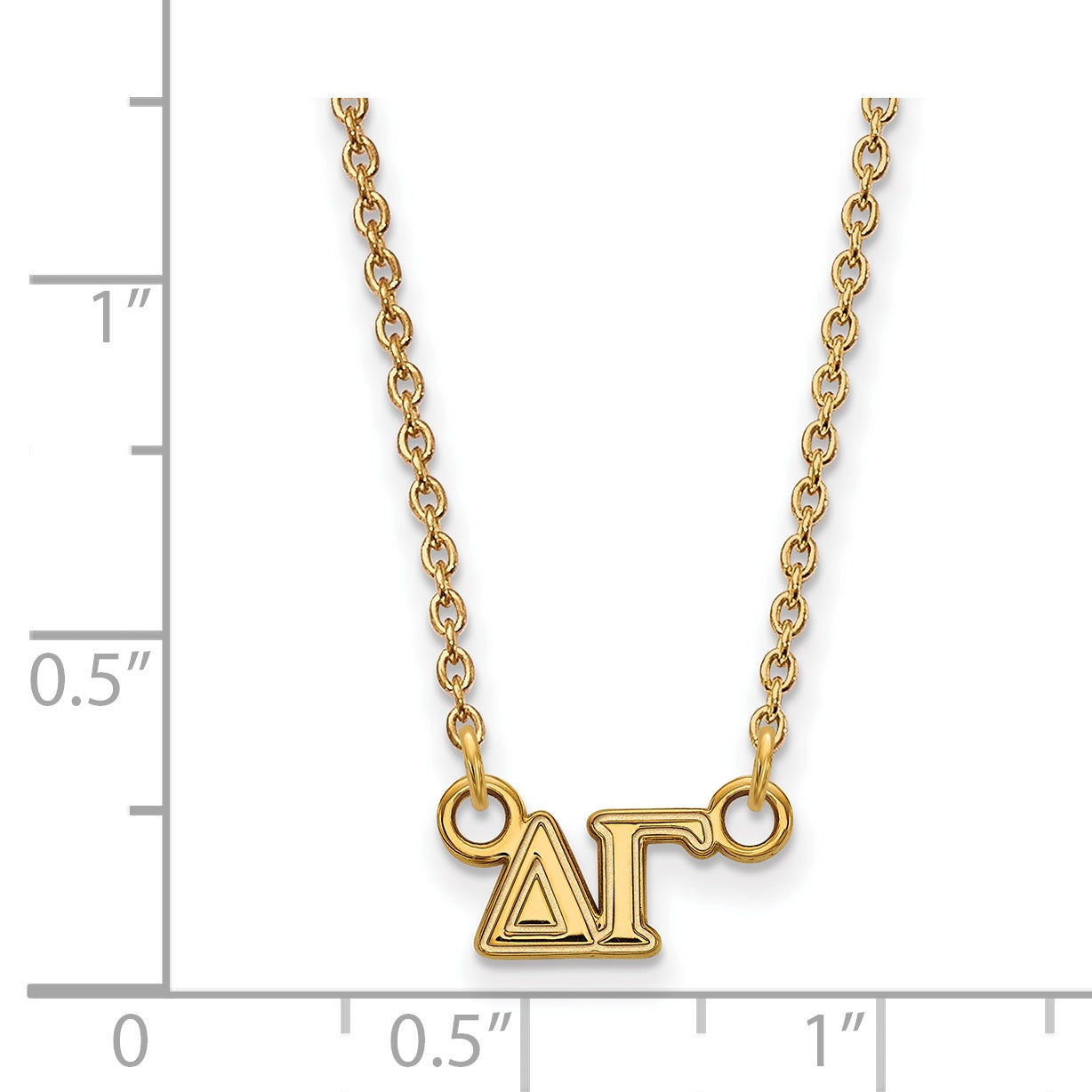 Gold Plated Sterling Silver Logoart Delta Gamma Sorority Greek Letters Extra Small Pendant 18 Inch Necklace