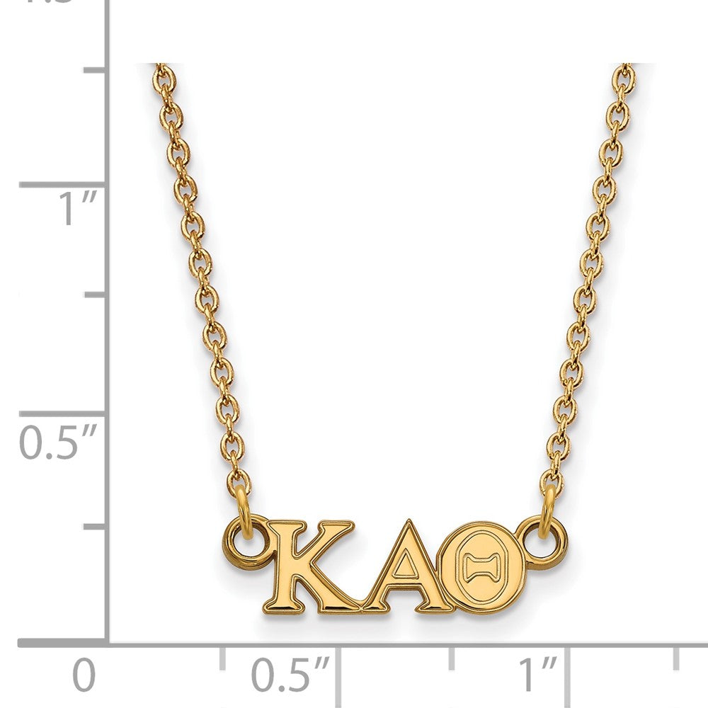 Gold Plated Sterling Silver Logoart Kappa Alpha Theta Sorority Greek Letters Extra Small Pendant 18 Inch Necklace