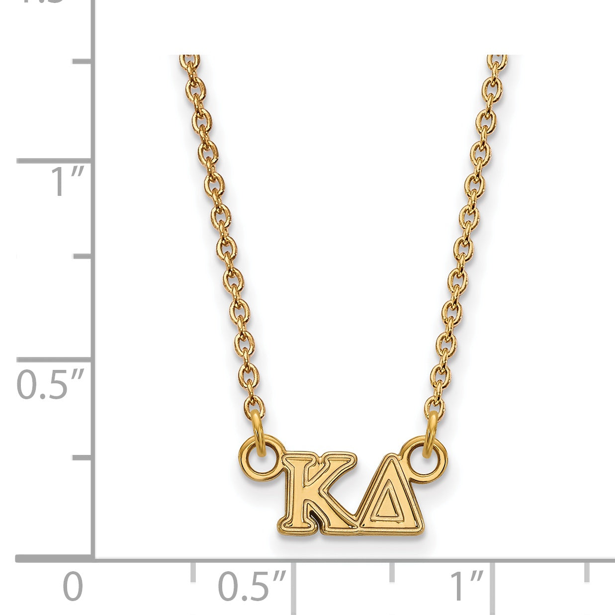 Gold Plated Sterling Silver Logoart Kappa Delta Sorority Greek Letters Extra Small Pendant 18 Inch Necklace