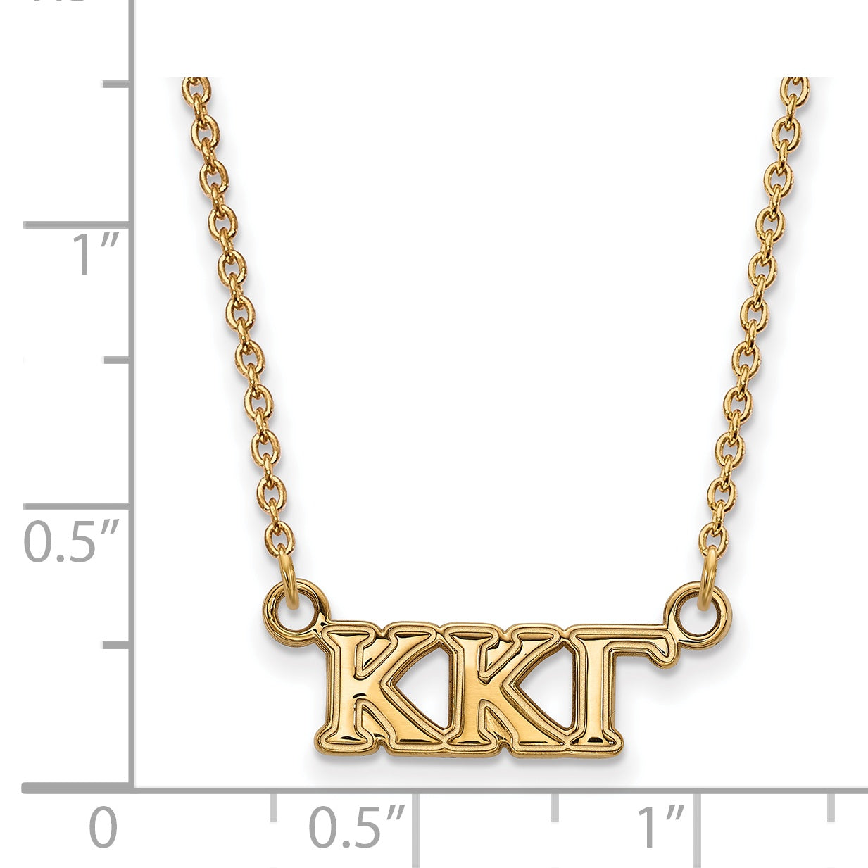Gold Plated Sterling Silver Logoart Kappa Gamma Sorority Greek Letters Extra Small Pendant 18 Inch Necklace