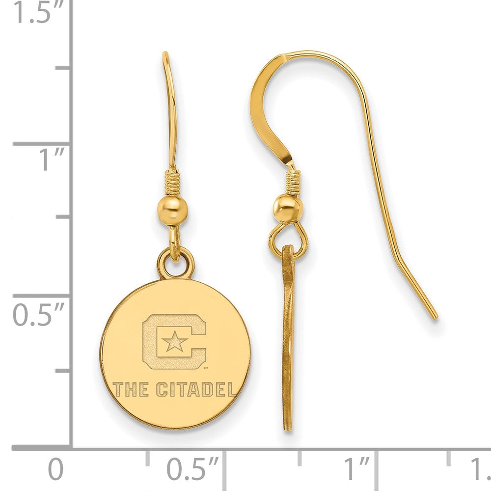 Gold Plated Sterling Silver Gp Logoart The Citadel Small Dangle Earrings