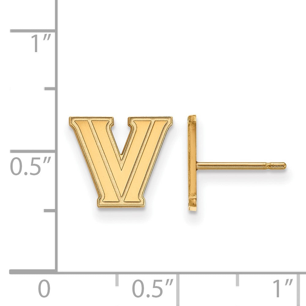14K Yellow Gold Logoart Villanova University Letter V Extra Small Post Earrings