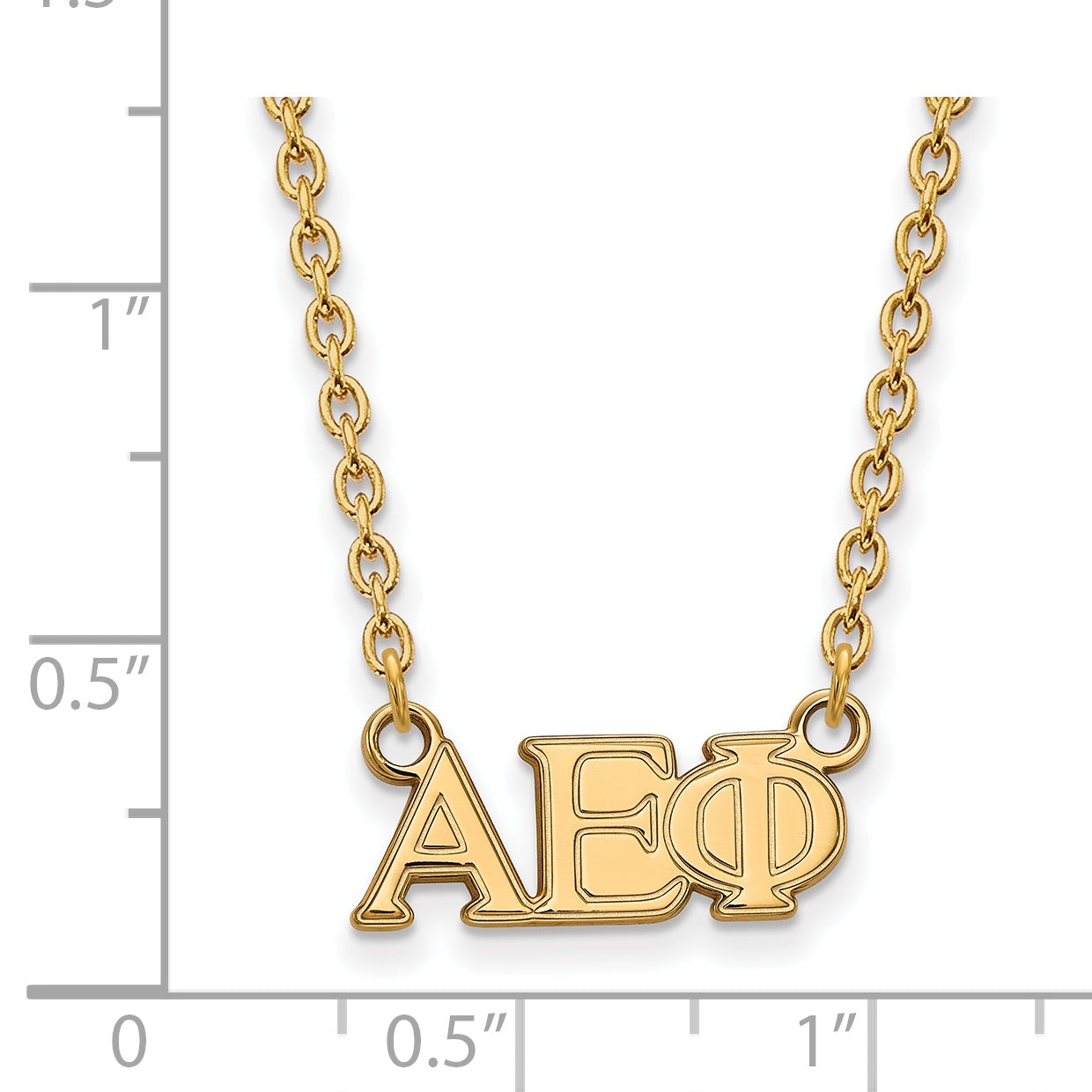 Gold Plated Sterling Silver Logoart Alpha Epsilon Phi Sorority Greek Letters Medium Pendant 18 Inch Necklace