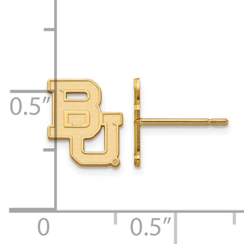 Gold Plated Sterling Silver Logoart Baylor University Bears Extra Small Post Earrings