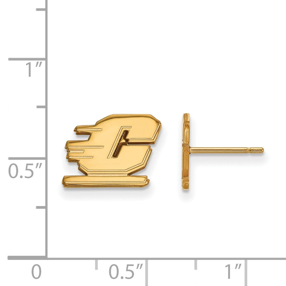 14K Yellow Gold Logoart Central Michigan University Letter C Extra Small Post Earrings