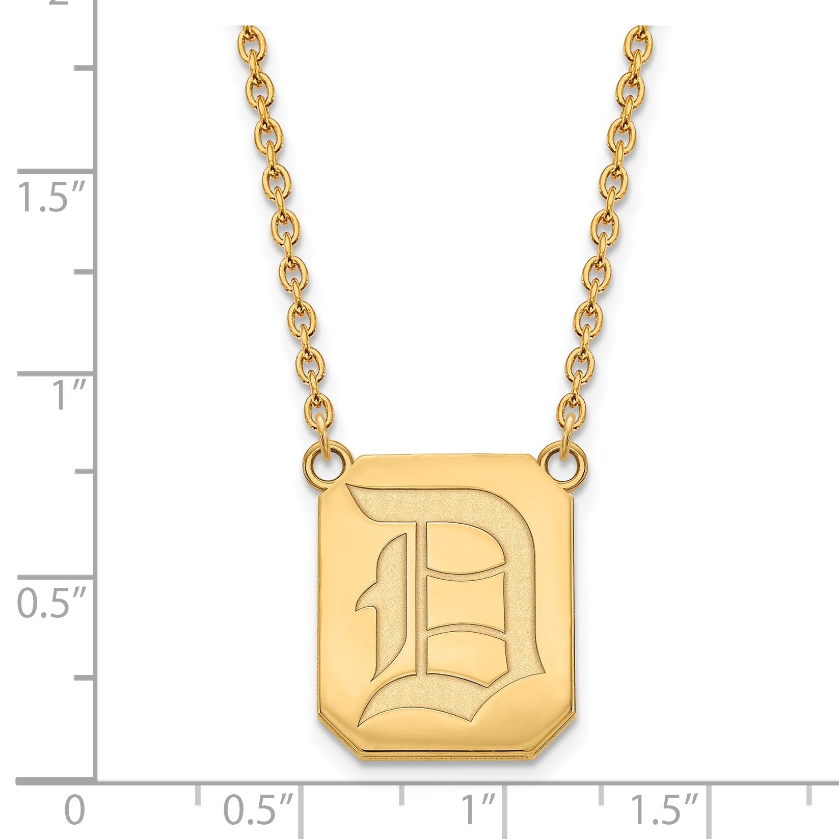 Gold Plated Sterling Silver Logoart Duquesne University Letter D Large Pendant 18 Inch Necklace