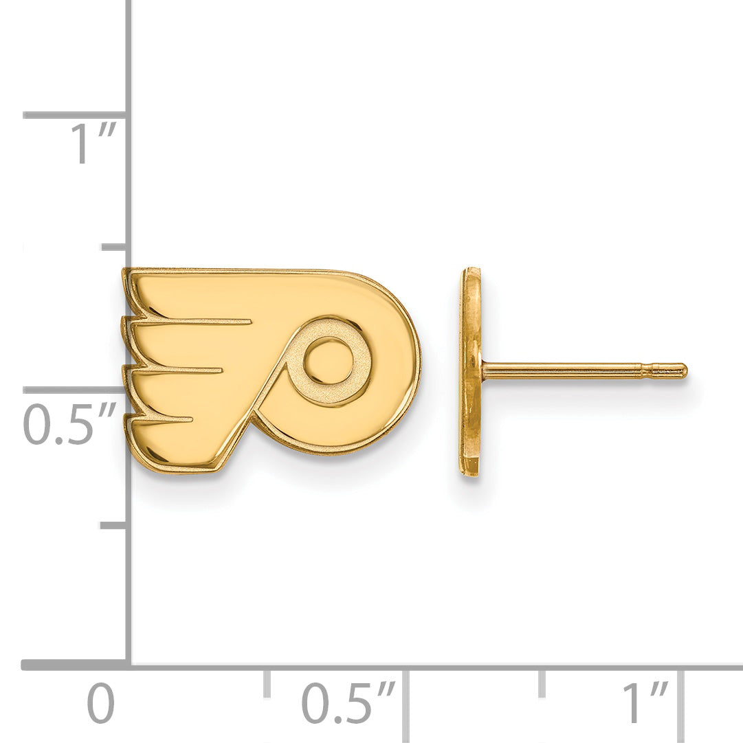 14K Yellow Gold Nhl Logoart Philadelphia Flyers Extra Small Post Earrings