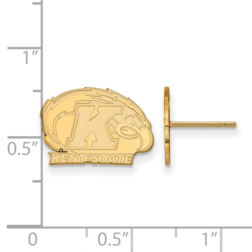 Gold Plated Sterling Silver Logoart Kent State University Extra Small Post Earrings