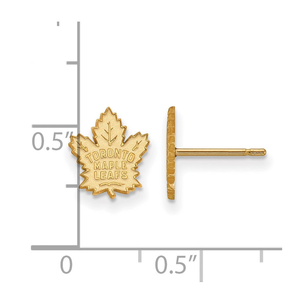 10K Yellow Gold Nhl Logoart Toronto Maple Leafs Extra Small Post Earrings
