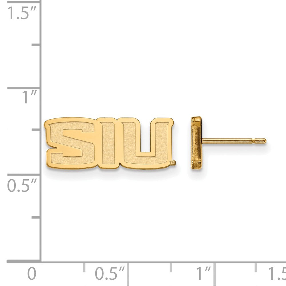 10K Yellow Gold Logoart Southern Illinois University S I U Extra Small Post Earrings