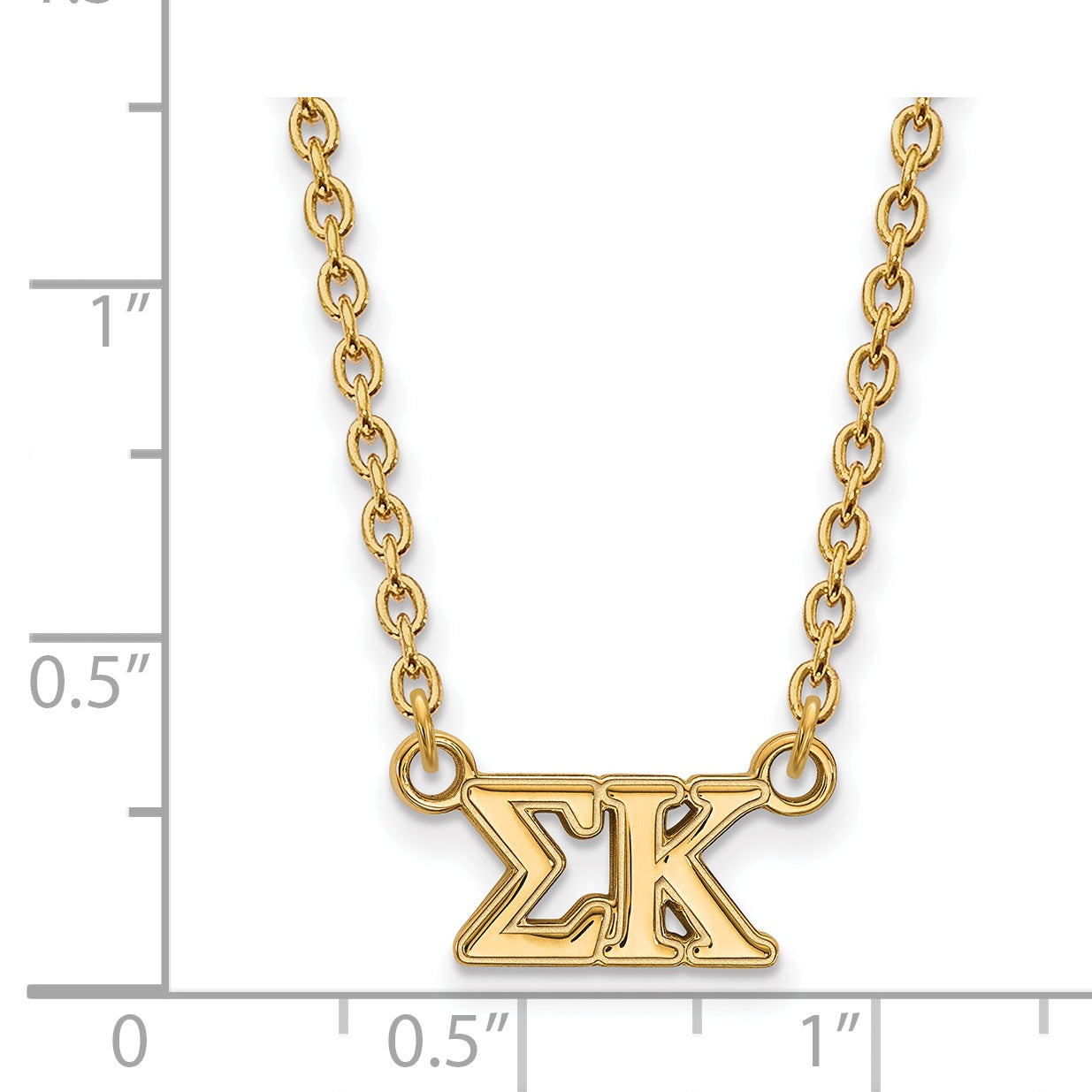 Gold Plated Sterling Silver Logoart Sigma Kappa Sorority Greek Letters Medium Pendant 18 Inch Necklace