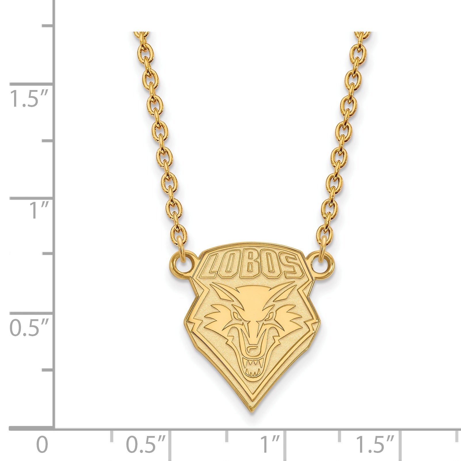 Gold Plated Sterling Silver Logoart University Of New Mexico Large Pendant 18 Inch Necklace