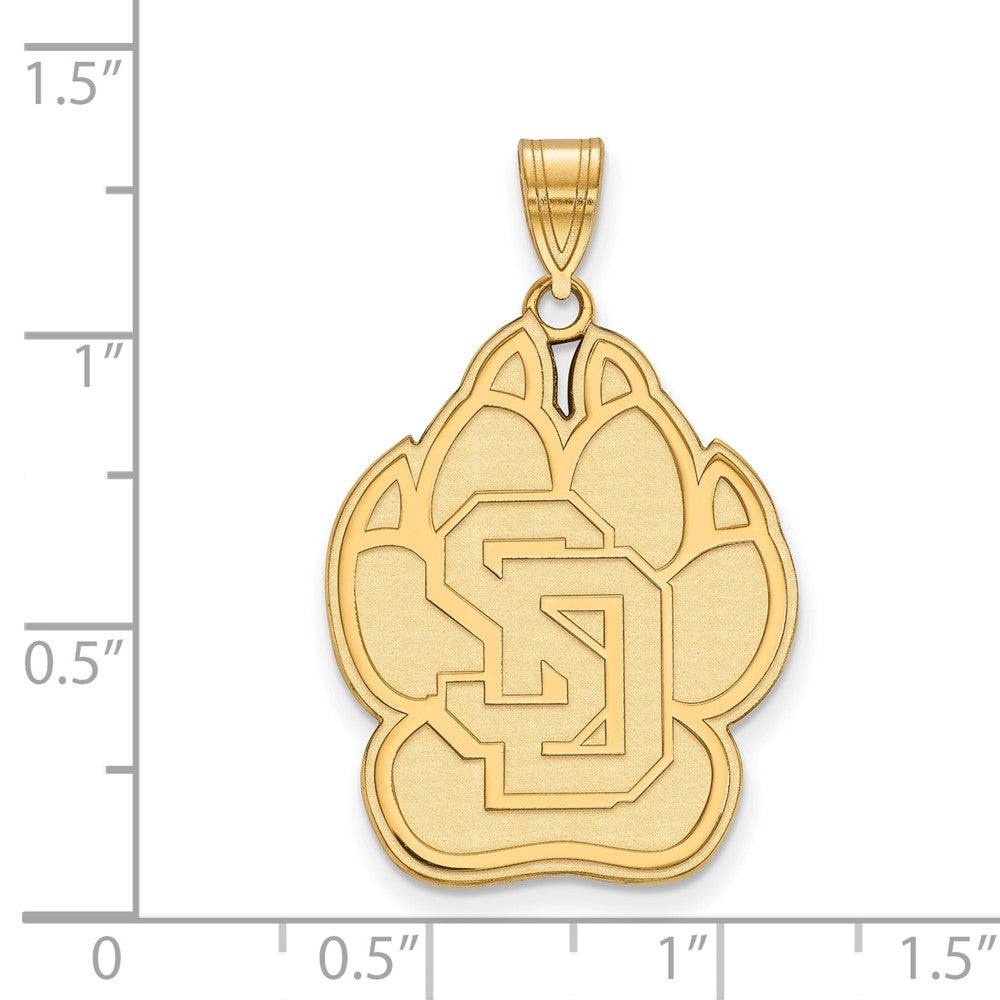 14K Yellow Gold Logoart University Of South Dakota Extra Large Pendant