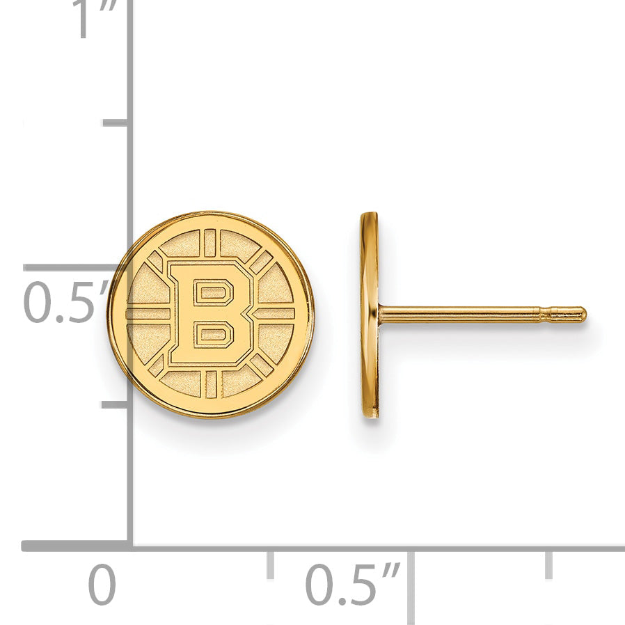 14K Yellow Gold Nhl Logoart Boston Bruins Extra Small Post Earrings