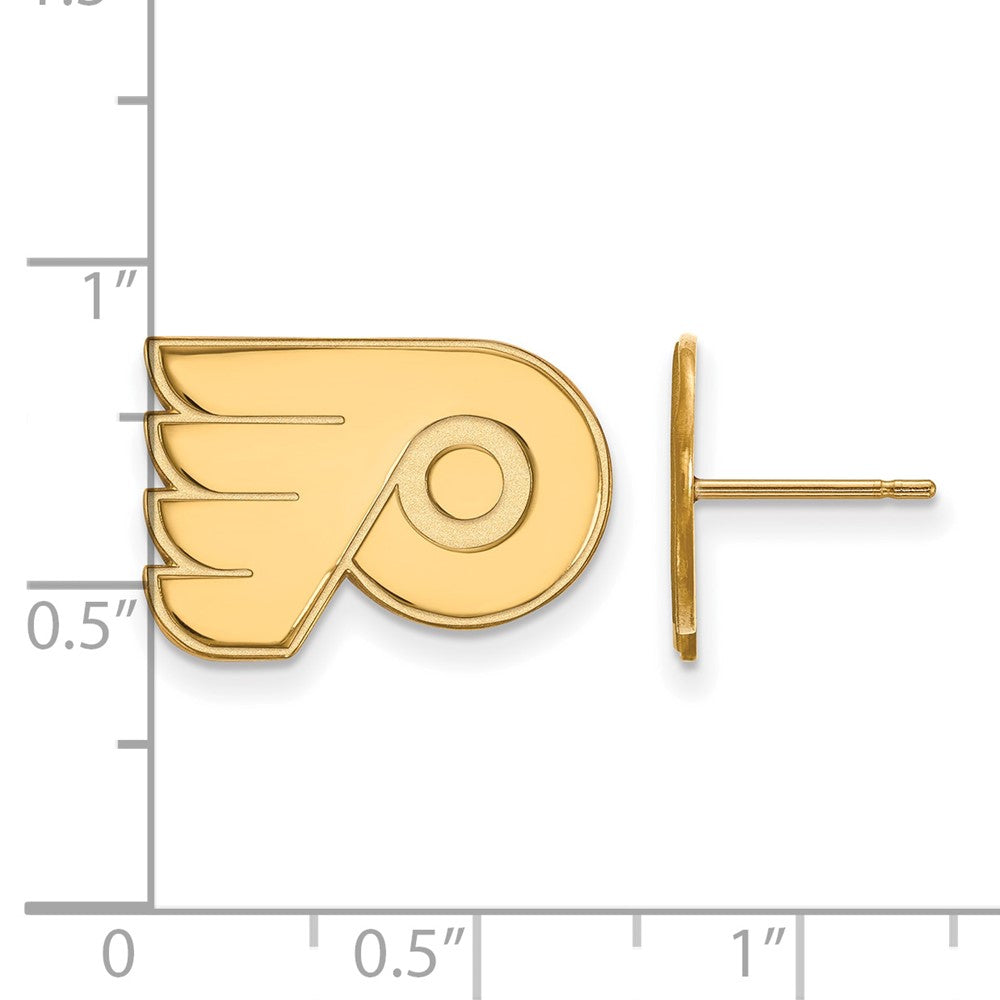 10K Yellow Gold Nhl Logoart Philadelphia Flyers Small Post Earrings