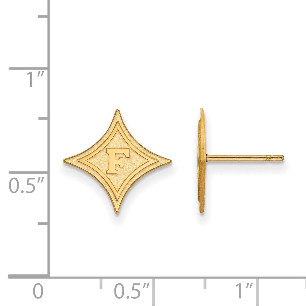 10K Yellow Gold Logoart Furman University Small Post Earrings