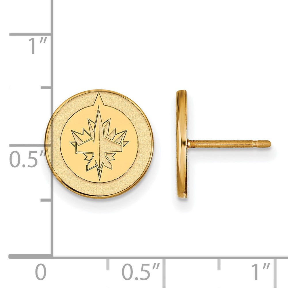 14K Yellow Gold Nhl Logoart Winnipeg Jets Small Post Earrings