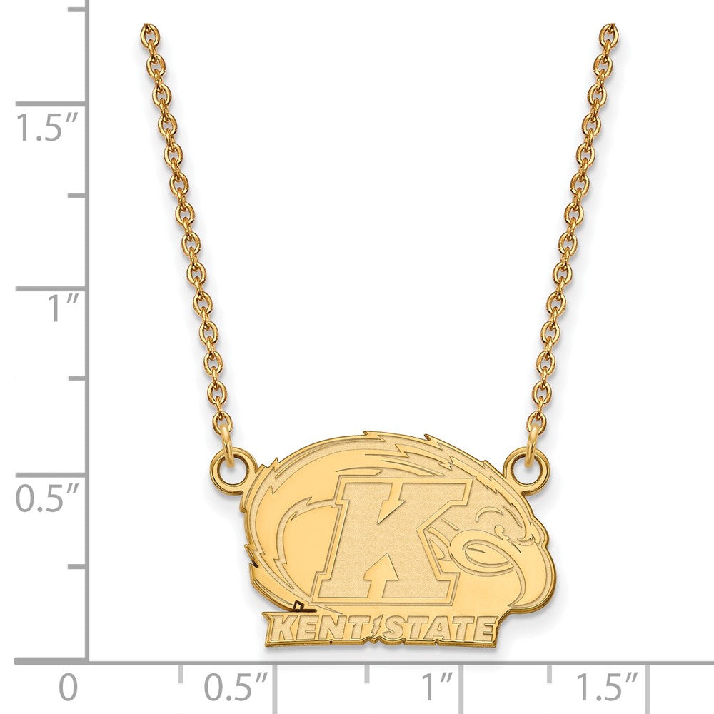 10K Yellow Gold Logoart Kent State University Small Pendant 18 Inch Necklace
